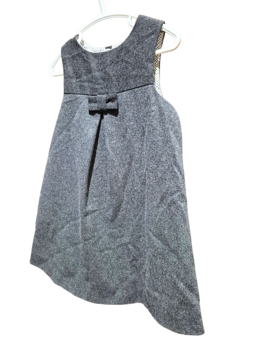 Jacadi Silver-Gray Sparkle Bow A-Line Dress
